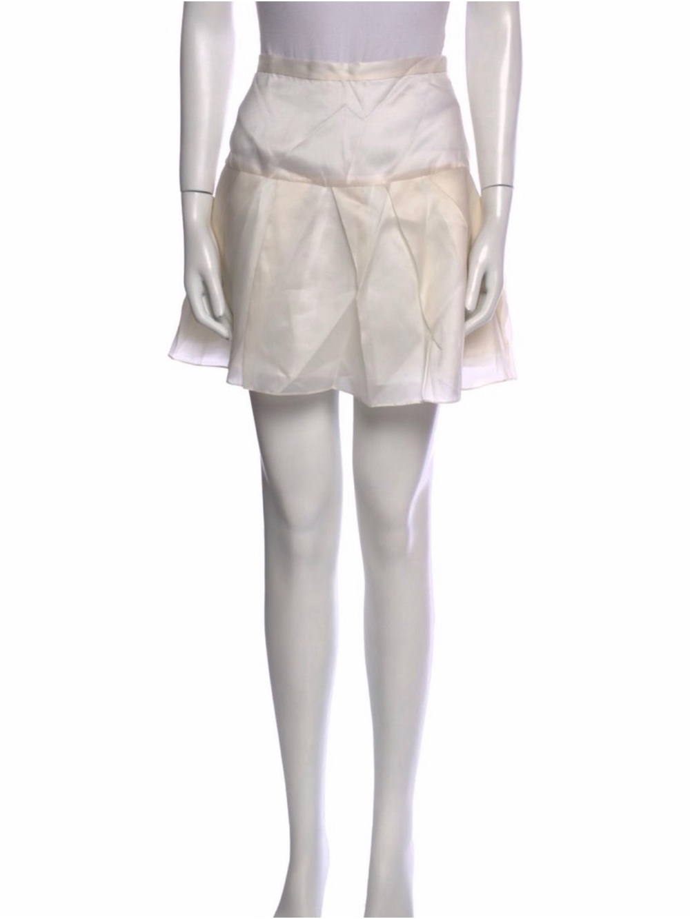 Co. Cream Pleated Mini Skirt
